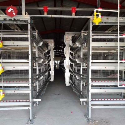 Automated H-Type Meat Broiler Cage System - Hot-Dip Galvanized High-Density Commercial Poultry Farming Equipment