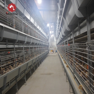 30000 Birds Hot Dip Galvanized Steel H Type Battery Cages For Broiler Chicken